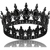 COCIDE Black Crowns for Women Gothic Tiaras for Women Emo Crown Dark Queen Princess Tiara Crystal Rhinestones Halloween Birthday Party Hair Accessories