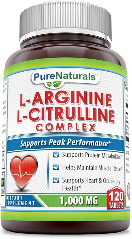Amazon Com Pure Naturals L Arginine L Citrulline Complex 1000 Mg