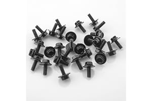 Aulpq M6 Bolts 30X 1.0x17mm Loose Washer Hex Head SEMS Body Screws, Transmission Pan Bolts, Oil Pan Bolt with 18mm Washer,M6 Screws for Toyota,Subaru,Dodge & More,Replaces OEM 11508930 71315-122382A