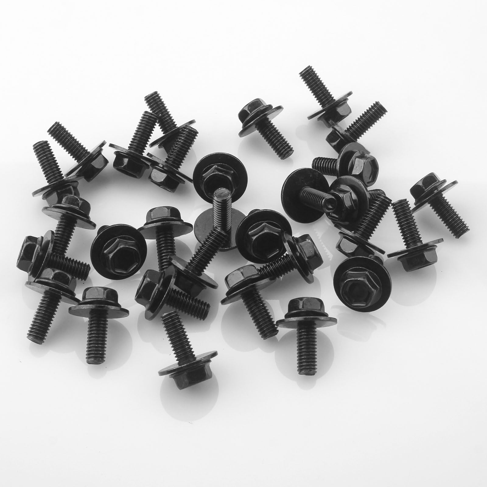 Photo 1 of Aulpq M6 Bolts 30X 1.0x17mm Loose Washer Hex Head SEMS Body Screws, Transmission Pan Bolts, Oil Pan Bolt with 18mm Washer,M6 Screws for Toyota,Subaru,Dodge & More,Replaces OEM 11508930 71315-122382A
