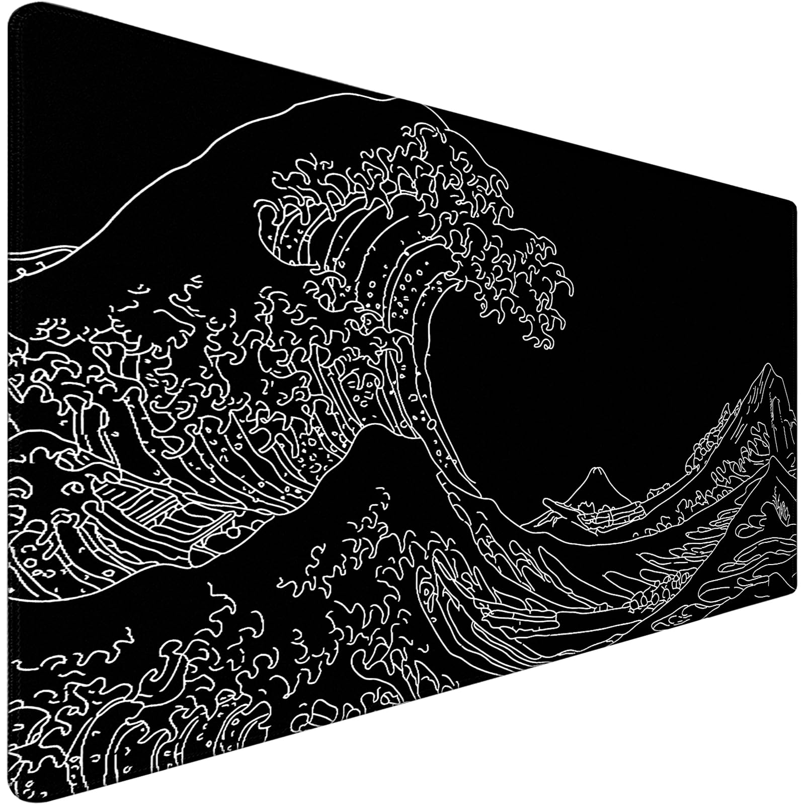 Photo 1 of TEDNETGO Extra Large Mouse Pad, Gaming Mouse Pad, Waterproof Extra Large Mousepad with Stitched Edges, Non-Slip Base Keyboard Pad for Gamer, Office & Home, 31.5 x 15.8, Sea Wave