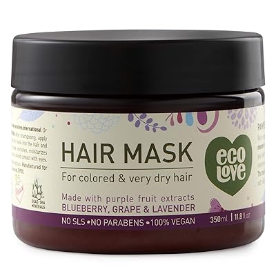 Buy Ecolove Deep Conditioning Hair Mask For Dry Damaged Hair Color Treated Hair With Organic Blueberry Grape Lavender Vegan Cruelty Free Hair Treatment Mask 11 8fl Oz 350ml Online