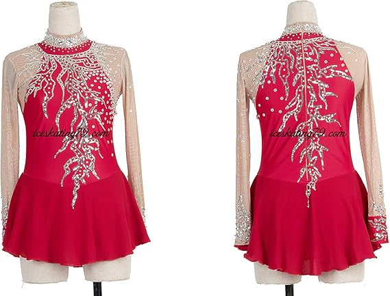 red skating dress