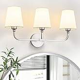 Kvhiiw Bathroom Vanity Light, Brushed Nickel Bathroom Light Fixtures, 3-Light Lighting Fixtures Over Mirror, Modern Wall Scon