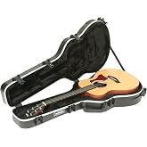 SKB Taylor GS Mini Acoustic Guitar Hard Case, Black - TSA Locks, Indestructible Handle, Plush Interior for Ultimate Protection - Heavy Duty, Durable Construction