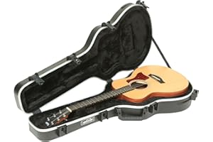 SKB Taylor GS Mini Acoustic Guitar Hard Case, Black - TSA Locks, Indestructible Handle, Plush Interior for Ultimate Protection - Heavy Duty, Durable Construction