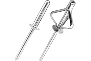 JIANDAXIN 40pcs Trifold Rivets,Silver Aluminum Alloy Folding Blind Rivets,Tri-fold Exploding Pop Rivets for Soft or Plastic Materials,Tri Grip Rivets.1/4"x1-3/16"(6.4x30MM)