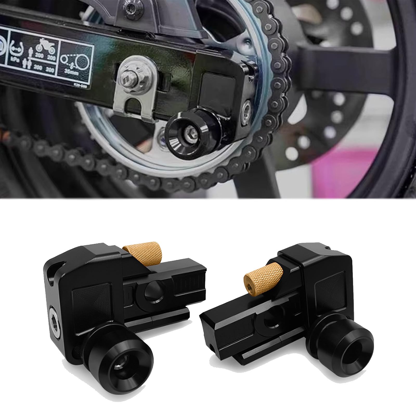 Photo 1 of for 2025 DAX125 GROM125 MS125SF Modified CNC Chain Adjuster with Thread Spool.2022-2025 dax125 grom125 ms125sf (Black)