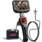 Ralcam 360&deg; Articulating Borescope for Automotive HVAC Engine, Slim Probe | 4-Way 5" HD Endoscope Camera with Light, 4X Zoom, Video Snake Inspection Camera, 32GB, 5FT Semi-Rigid Cable 0.25IN
