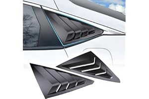Alicatong Rear Side Window Louvers for 11th Gen Civic Hatchback Type R Compatible with Honda Civic 2025 2024 2023 2022 Exterior Accessories Air Vent Window Scoop Shades Blinds Cover (Matte Black)