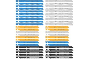 46 PCS Universal U-Shank Jig Saw Blade Set, for Wood Plastic Metal Cutting, HCS/HSS Jig Saw Blades Fit Most U Shank Jigsaws, 