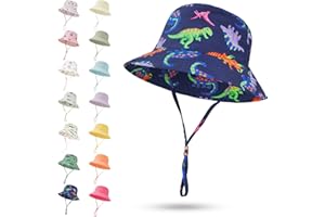 MA COWCF Baby Sun Hat 0-6 Years Toddler Boys Girls Adjustable Bucket Hats Kids Bucket Hats UPF 50+ Wide Brim Beach Swim Pool