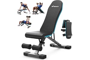 MERACH Workout Bench, Foldable Workout Benches for Home Gym with 990 LBS, Adjustable Weight Bench with 72 Training Angles, In