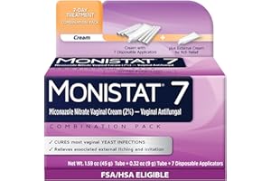 Monistat 7-Day Yeast Infection Treatment for Women, Miconazole Cream (45g Tube) with 7 Disposable Applicators & External Itch Relief Anti-Itch Cream (9g Tube) Combo Pack