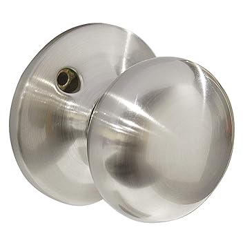 1 Pack Probrico Stainless Steel Dummy Interior Door Knobs Non Functioning Round Door Lockset Handles Brushed Nickel Hardware