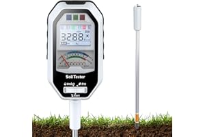 RYJNM Soil Moisture Meter, 7-in-1 Soil PH Tester/Soil Moisture/Fertility with Removable Probe, Digital Air Temp/Humidity/Sunlight Intensity/BGR Spectral for Plants Gardening, Lawn and Indoor Outdoor Plants