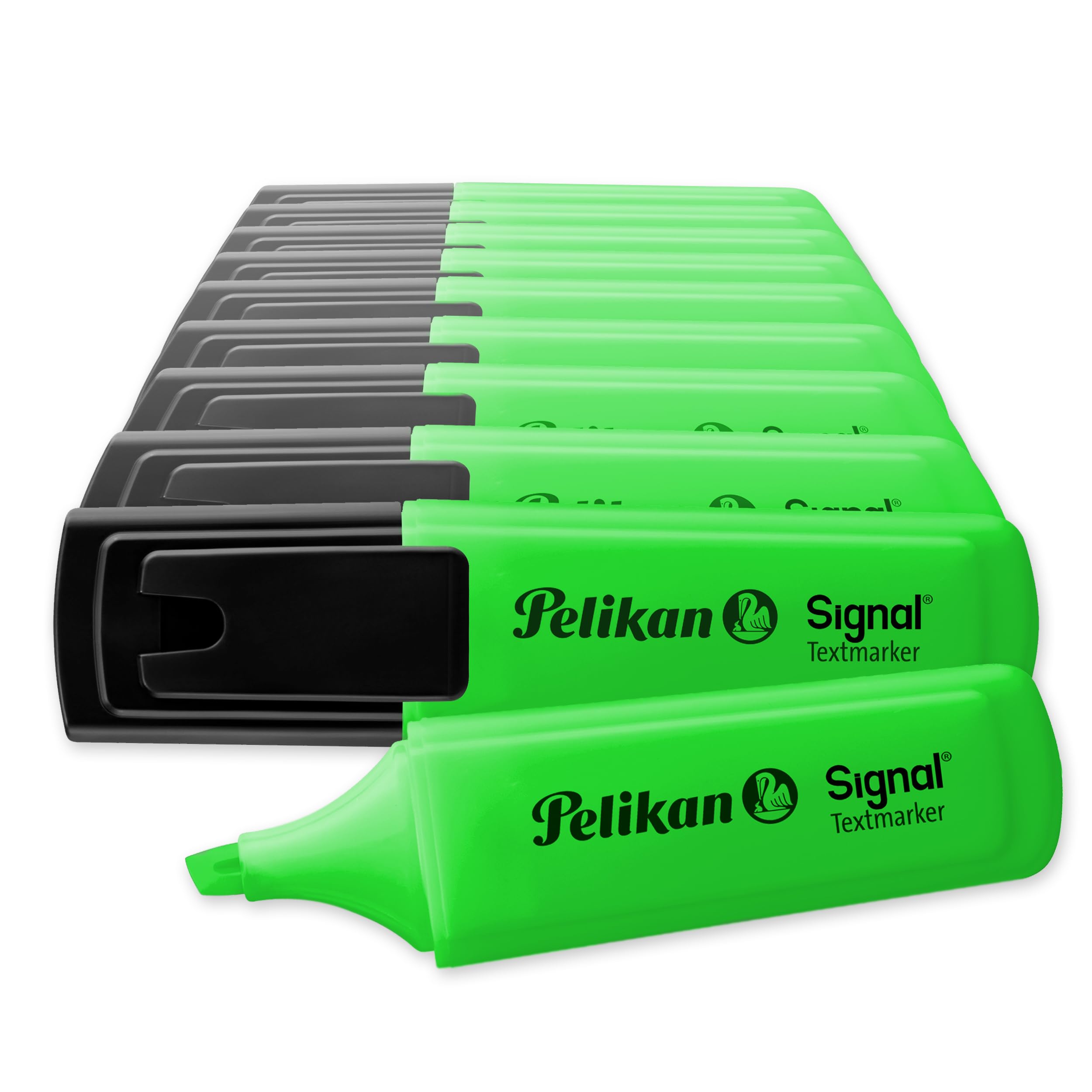 Pelikan Signal 803588 Highlighter Pens, Bright Green, Pack of 10 in Folding Box