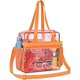 Paxiland Clear Bag for Stadium Events 12x6x12 inches, Clear Tote Bag with Reinforced Strap, Clear HandBag for Sports Concert