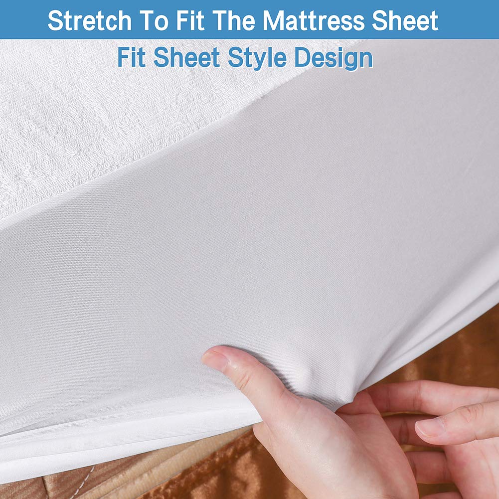 M-bestl Luxury Waterproof Mattress Protector,Mattress Cover,100% Waterproof and Breathable,10 Years Warranty (Single-(90X200))