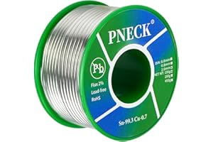PNECK Lead-Free Solder Wire Sn99.3 Cu0.7 Rosin core solder wire for electrical soldering/Plumbing Solder/stained glass/Crafts/Jewelry (2.0mm 100g)