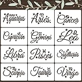Zodiac Stencils for Crafts Reusable Horoscope Stencils Astrology Signs Stencil for Painting on Wood Wall Furniture Fabrics