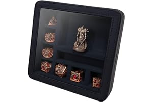 Forged Dice Co. RPG Character Shrine Display Case for Dice and DND Miniatures - Includes Travel Dice Tray and Display Lid - Compatible with Dungeons and Dragons Dice and Miniatures - Black
