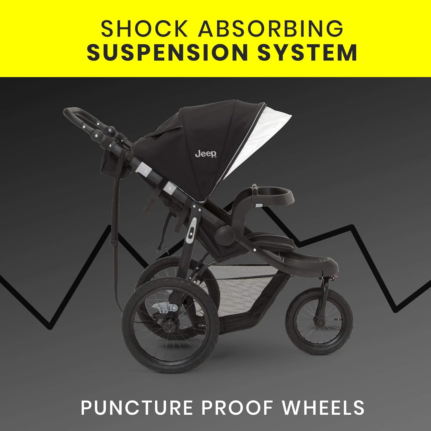 Jeep Hydro Sport Plus Jogger by Delta Children, Black; Includes Car Seat Adapter : Baby