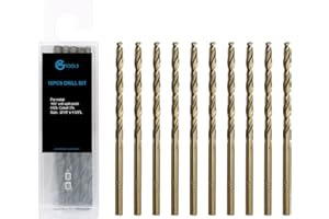 GMTOOLS 1/8 inch Cobalt Drill Bits, M35 HSS, 135 Degree Tip, Jobber Length Twist Drill Bit Set for Hard Metal, Stainless Steel, Cast Iron, Wood and Plastic, with Storage Case, Pack of 10