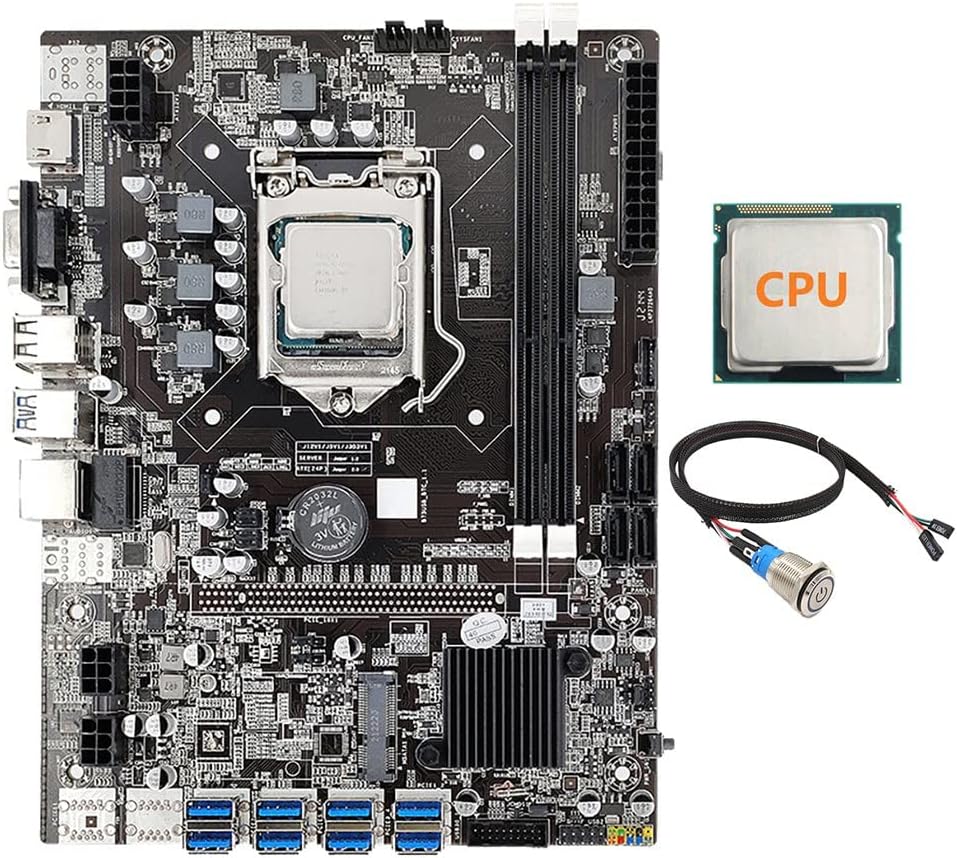 Oikabio B75 BTC Mining Motherboard 8x GPU USB 3.0 LGA1155 DDR3 MSATA with CPU
