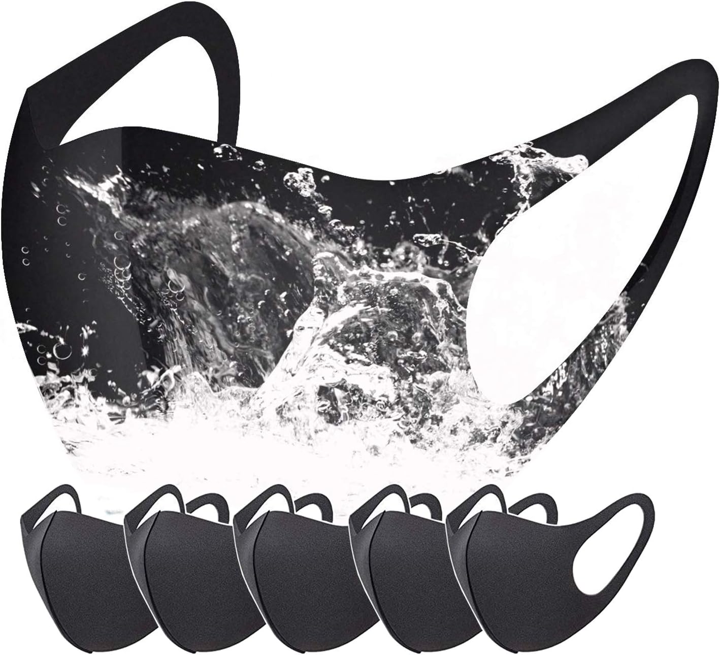5 Pack Anti Pollution Protective Face Shield Face Cover for Women & Men - Black