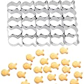 25 Cavity Fish Cookie Cutter, Stainless Steel Baking Mold for Crackers | 25 cavity fish-shaped cutter helps create small cookies and crackers with stainless steel design for DIY baking projects.