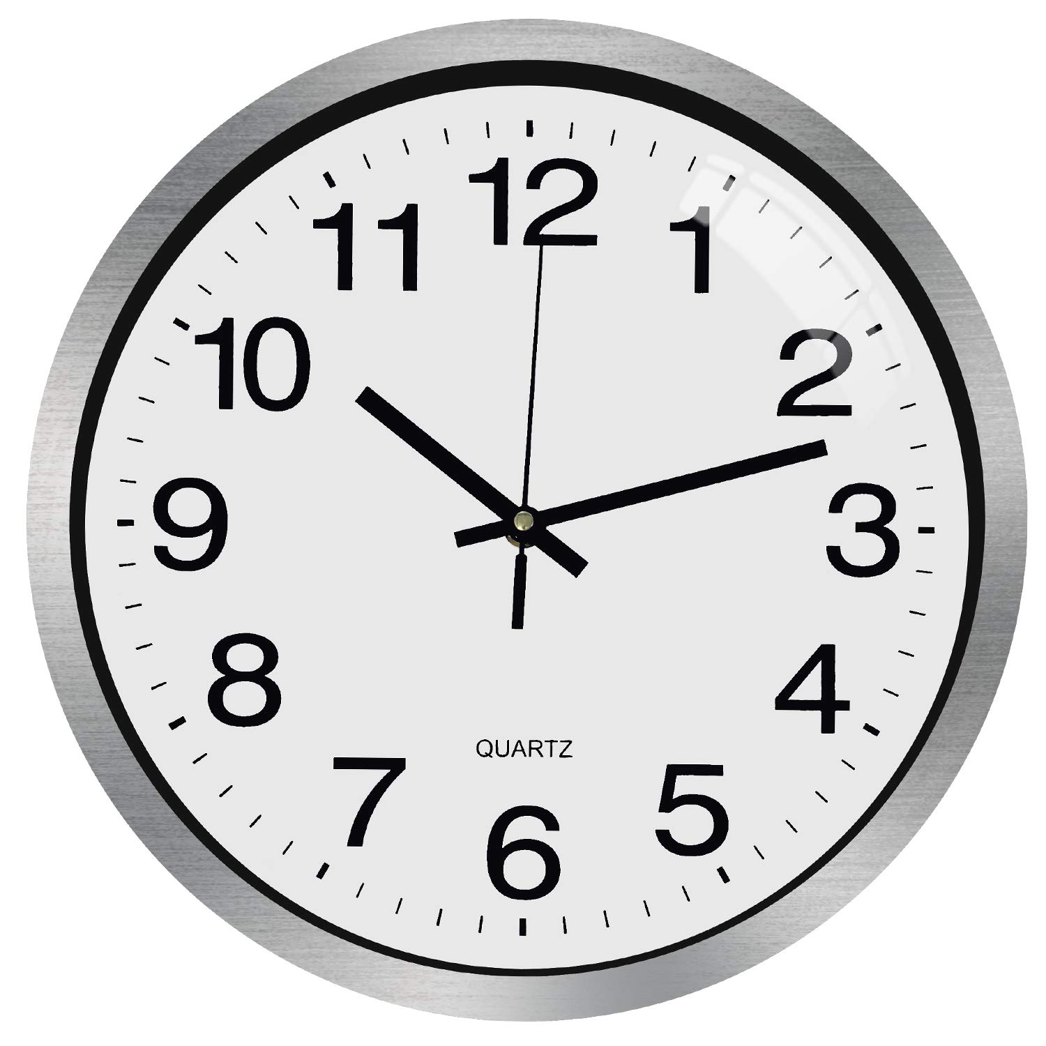 Outpicker Wall Clock Silent Non Ticking Clock 12 Inch Battery Operated Wall Clocks for Living Room Modern Bedrooms Office Kitchen Clock (Silver white)
