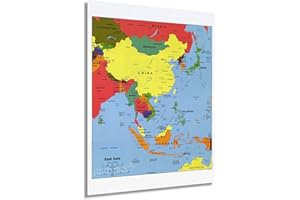 HISTORIX 2004 East Asia Map - 18x24 Inch Asia Map Poster - East Asia Wall Art - Map of Asia Poster - Including China Indonesia Japan Philippines Vietnam Thailand South Korea Malaysia Laos