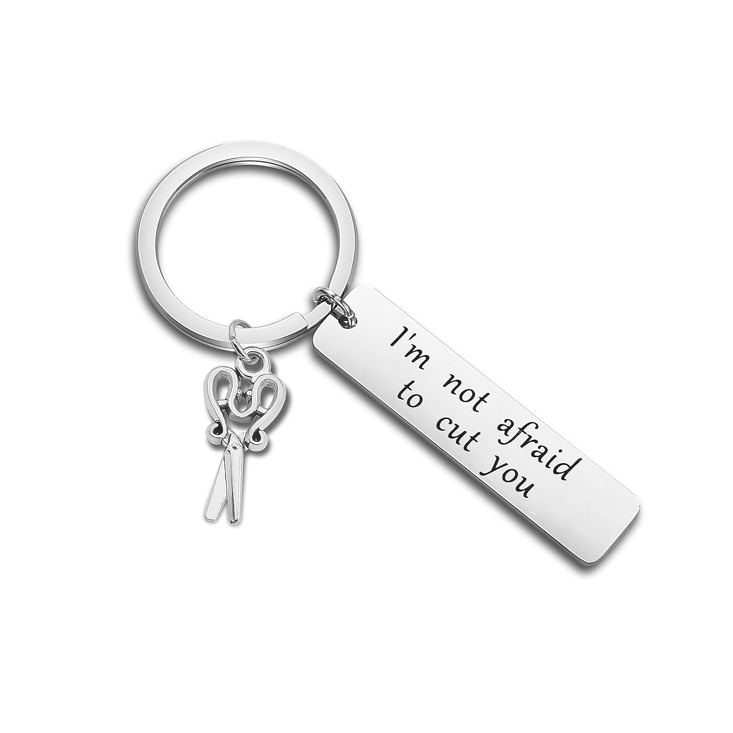 Ensianth Hair Stylist Gift I M Not Afraid To Cut You Keychain