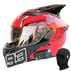Bluetooth Modular Helmet with Horns Full Face