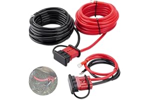 Venussar 24 FT Quick Disconnect Winch Power Cable, 6 Gauge 6 AWG Copper Wiring, Heavy Duty Quick Disconnect Cables