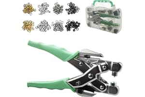 VIDABITA 3/16 & 1/8 Grommet Tool Kit and Eyelet Hole Punch Plier, Grommet Eyelet Pliers Tool Set with 160 Pcs Metal Grommets Eyelets and Case for Leather Bags Clothes Belt Cards and Crafts
