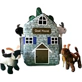 Adore 12" Goat Farm House Stuffed Animal Plush Playset