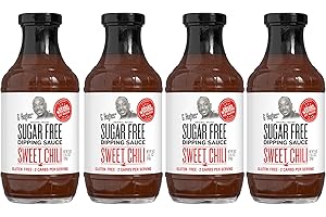G Hughes Sugar Free, Sweet Chili Sauce - Gluten Free Dipping Sauces, Sugar Free Sauce, Hot Sauce, Low Carb Red Chili Sauce, Spicy Chili Sauce - 18 oz (4 Pack)