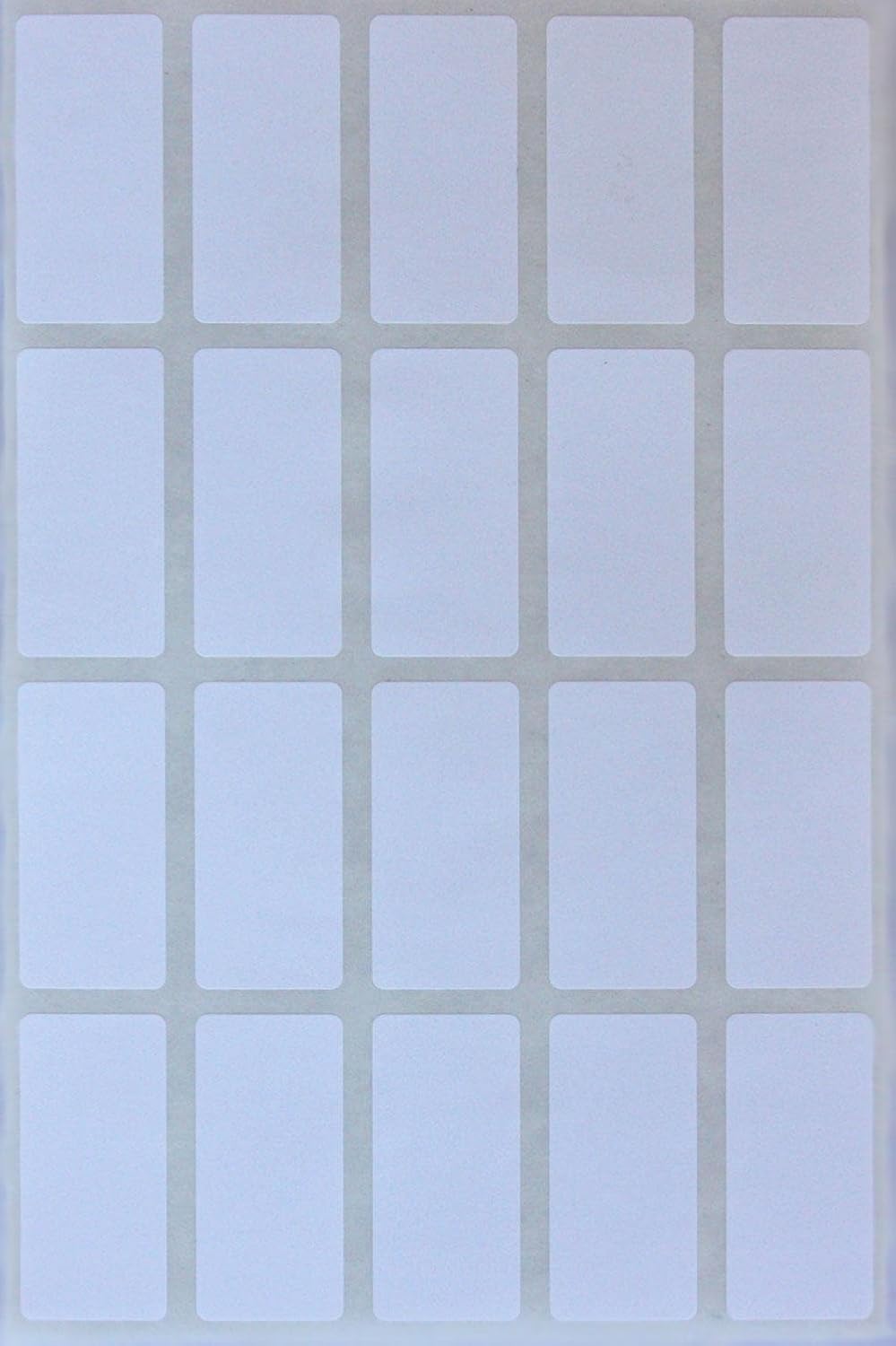 White Rectangular Color Sticker 1.57 inch x 0.75 inch - Color Code Labels Rectangle (40mm x 19mm) - 300 Pack by Royal Green