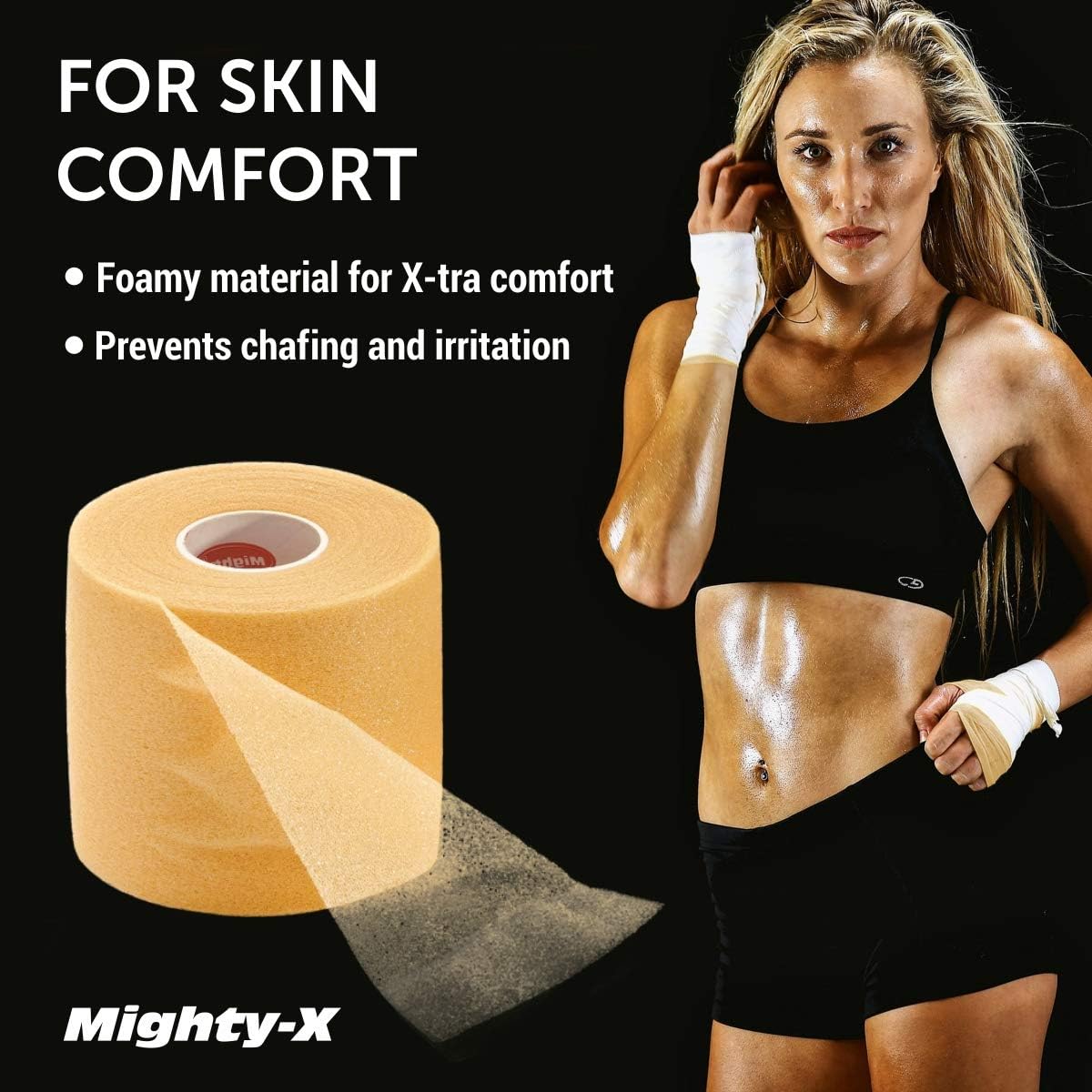 Mighty-X White Athletic Tape + PreWrap - 4 Pack - Easy to Tear with No Sticky Residue - Used as: Ankle Tape, Climbing Tape, Boxing Tape - Sports Tape Athletic - 1.5in x 45ft: Sports & Outdoors