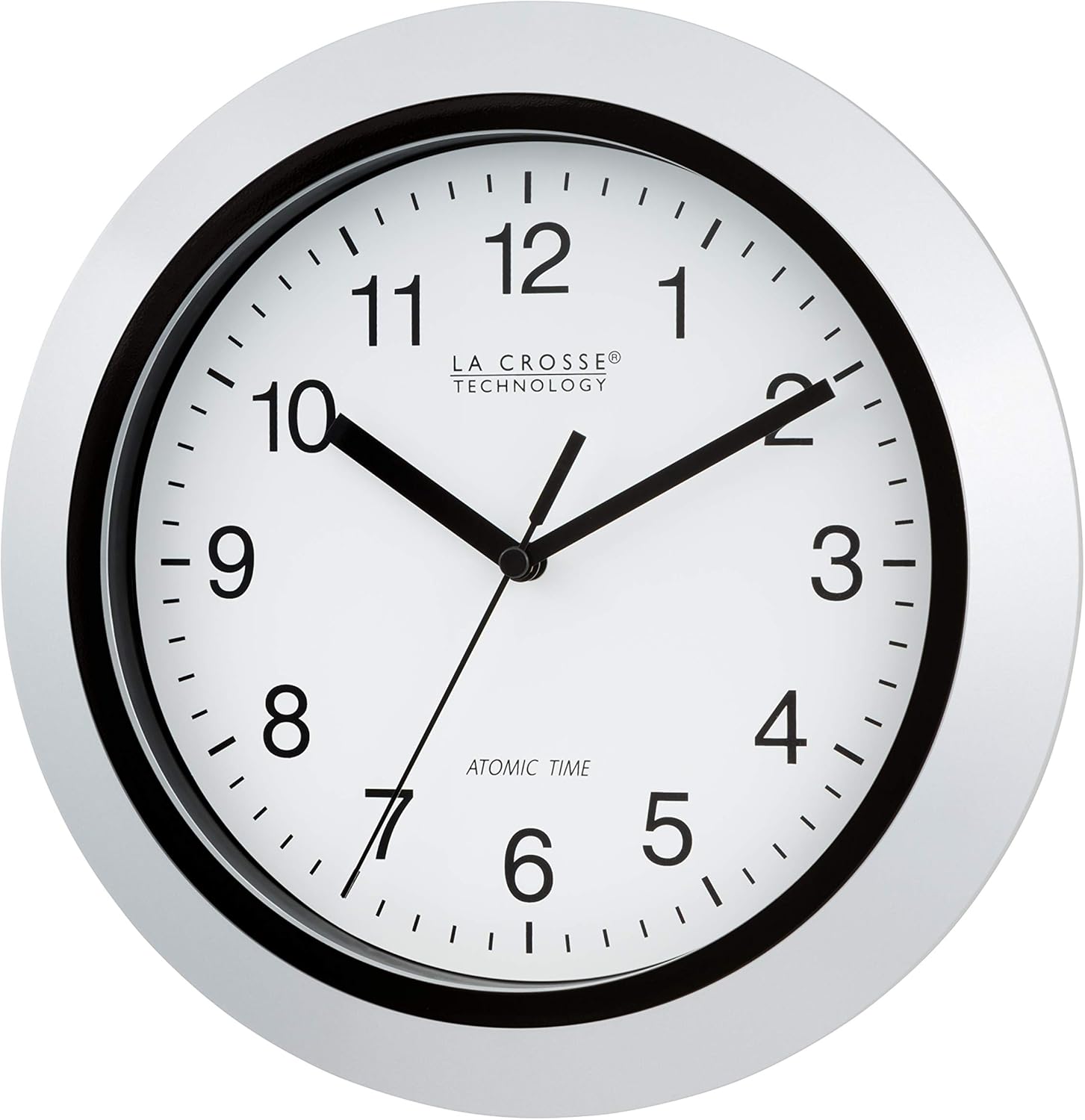 La Crosse Technology Atomic Analog Wall Clock, 10", Silver eBay