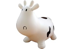 AppleRound Inflatable Ride-on Bouncy Animal Hopper – Horse, Cow or Unicorn – Kids Space Hopper Bouncer with Hand Pump – Jumping Toy for Indoor/Outdoor Play
