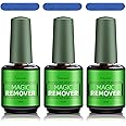 QIUFSSE Magic Remover Gel Polish,3PCS Gel Nail Remover,Professional Gel Remover for Nails,Quickly and Easily Removedor de Esmalte Gel (15ML)