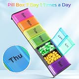 Alyvisun 7 Day Pill Box Large Weekly Organizer Black Travel view 2