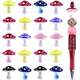 20Pcs Colorful Mushroom Focal Beads for Pens 3D Acrylic Mushroom Fancy Spacer Beads for DIY Craft Beadable Pens Bracelet Necklace Earrings Keychain Jewelry Making