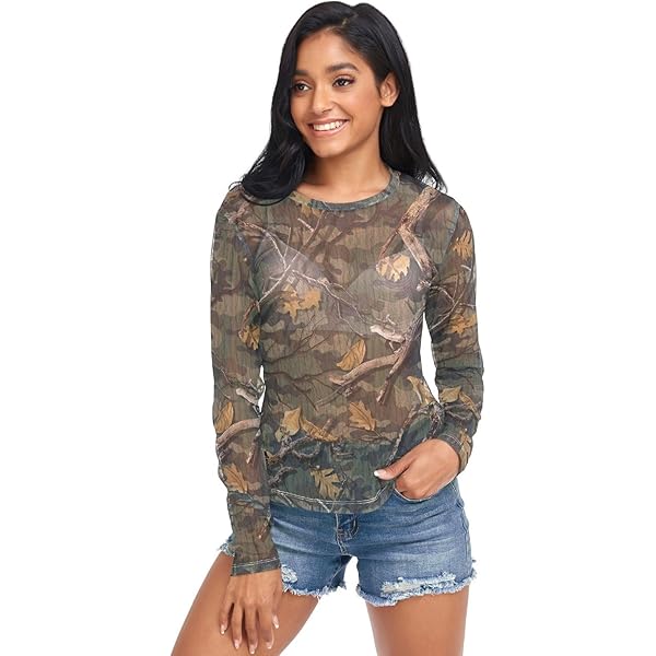 J JOYSAY Turquoise Gradient See Through Tops for Women Mesh