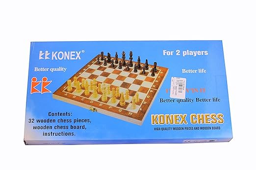 Aaina Craft - konex Wooden Chess Board with White & Brown Coins