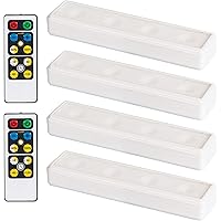 Brilliant Evolution Wireless LED Under Cabinet Lights 4 Pack with 2 Remote Controls, Kitchen LED Under Cabinet Lighting, Unde