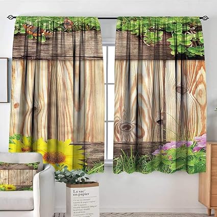 Amazon Com Familytaste Wooden Curtain Rods Garden Fence Butterfly